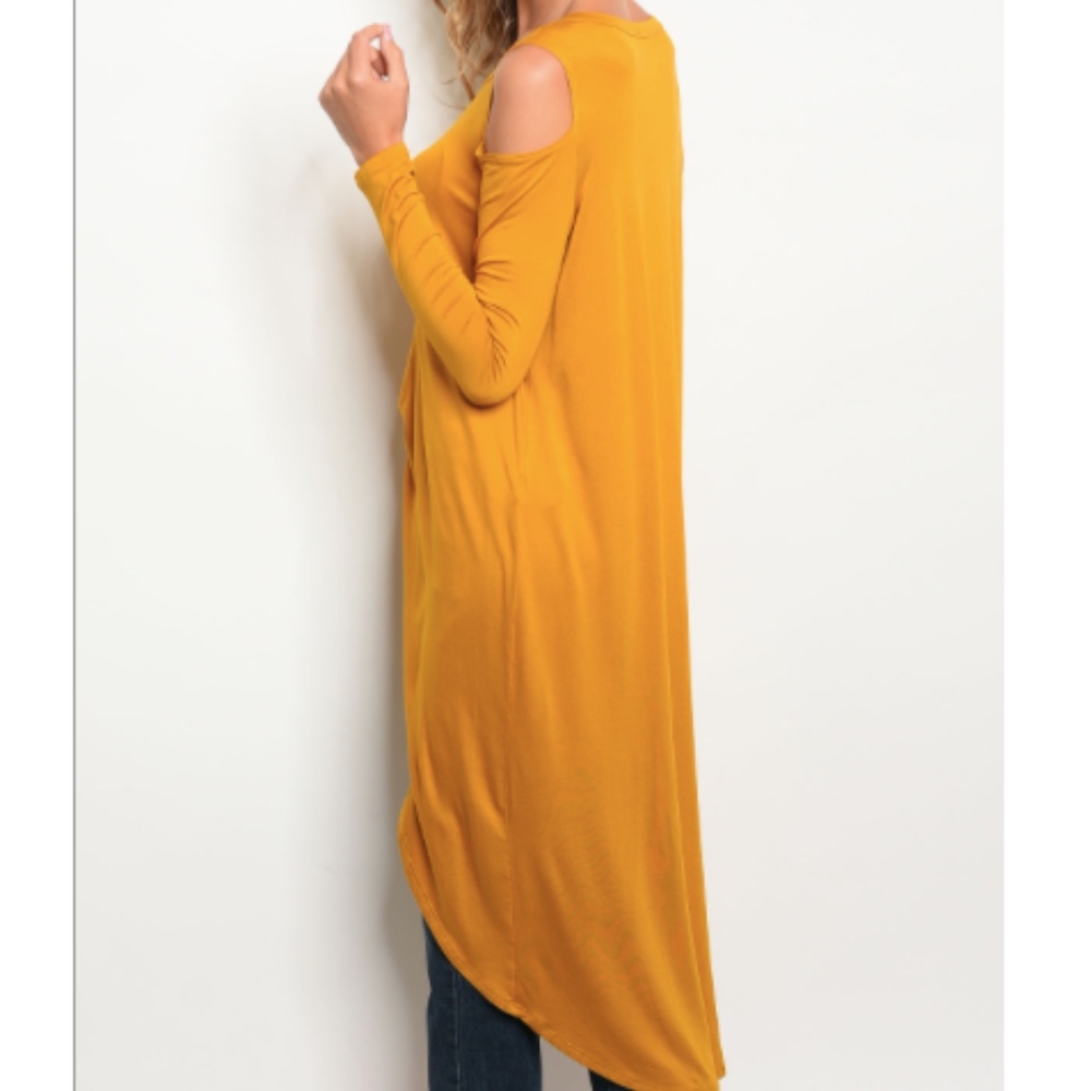 🆕 HP: Mustard Cold Shoulder Tunic Top - Picture 2 of 2